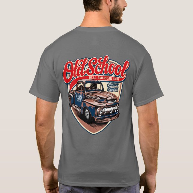Old School Steel Vintag 1932 Lkw T-Shirt (Rückseite)