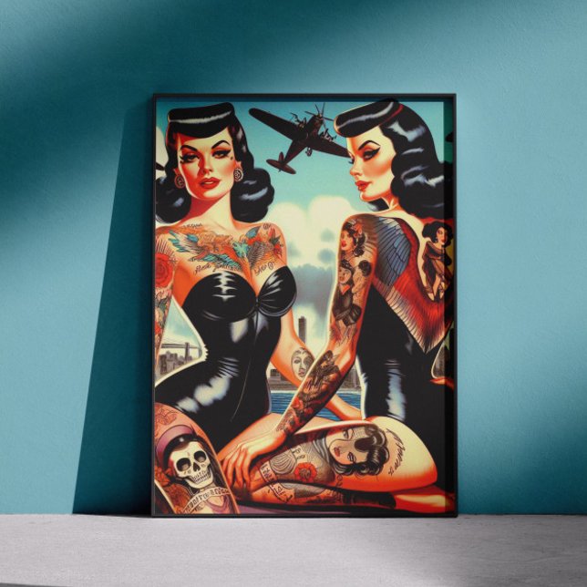 Old School tätowierte Pin-up Poster (Von Creator hochgeladen)