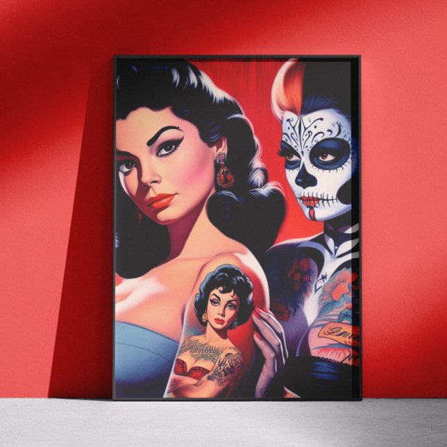 Old School tätowierte Pin-ups Poster (Von Creator hochgeladen)