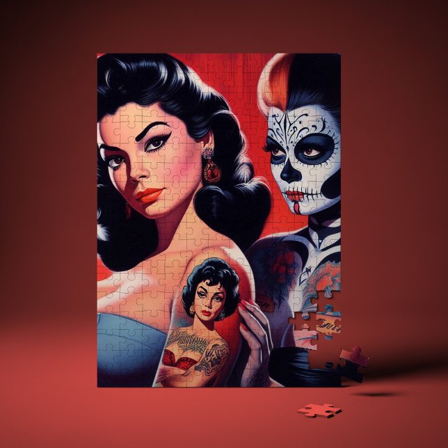 Old School tätowierte Pin-ups Puzzle (Von Creator hochgeladen)