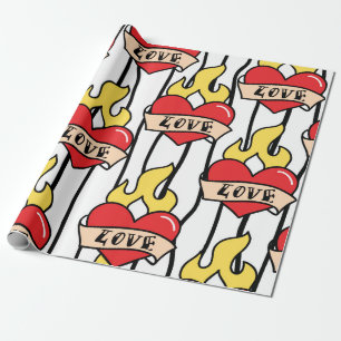 Old School Tätowierung Geschenkpapier