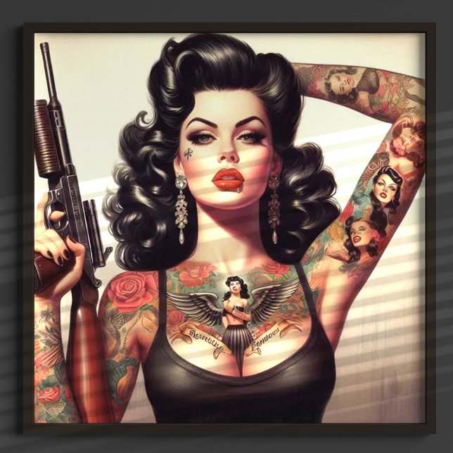 Old School Tattoo Girl Poster (Von Creator hochgeladen)
