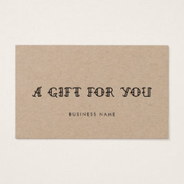 Old school Tattoo parlor kraft gift certificate