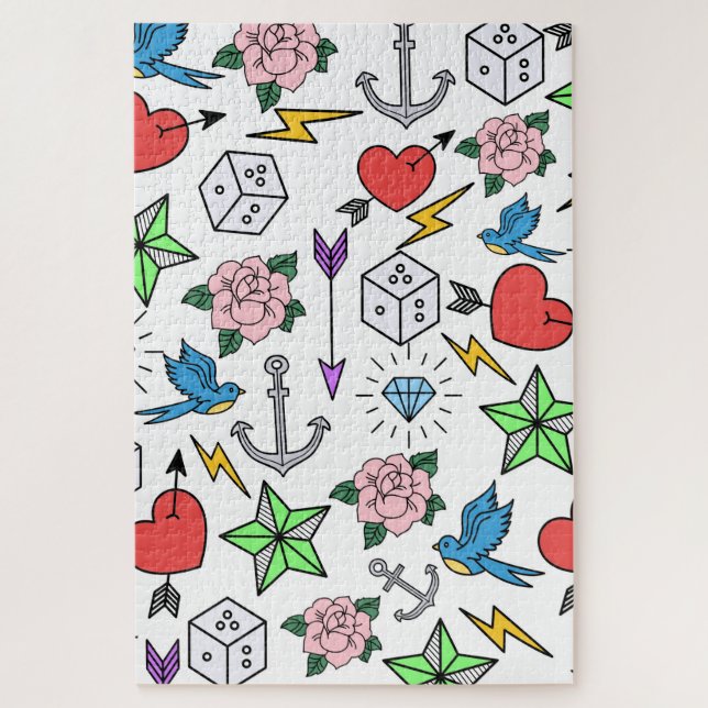 Old School Tattoo Puzzle (Vertikal)