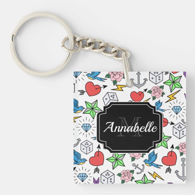 Old School Tattoo Schlüsselanhänger (Vorderseite)