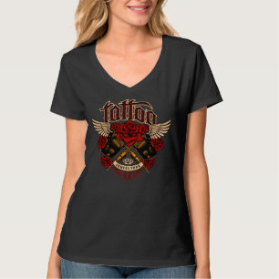 Old School Tattoo Subkultur Rosen Fausthandschuhe T-Shirt