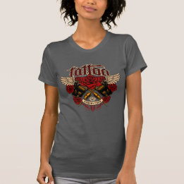 Old School Tattoo Subkultur Rosen Fausthandschuhe T-Shirt