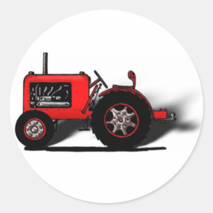 Old School Tractor Runder Aufkleber