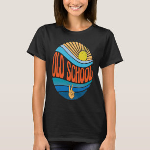 Old School Vintag Sunset Old School Groovy Krawatt T-Shirt