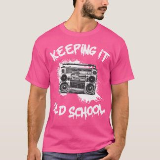 Old School Vintage Boombox 80er Hip Hop beibehalte T-Shirt