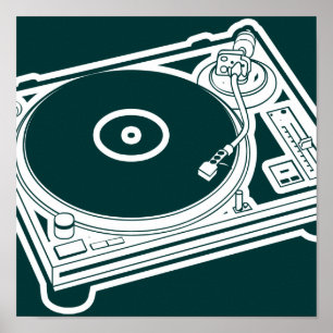 Old School Wax / Turntable Poster