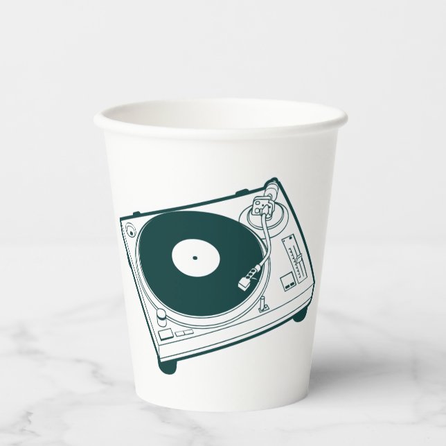 Old School Wax (Vinyl) Turntable Paper Cups Pappbecher (Vorderseite)