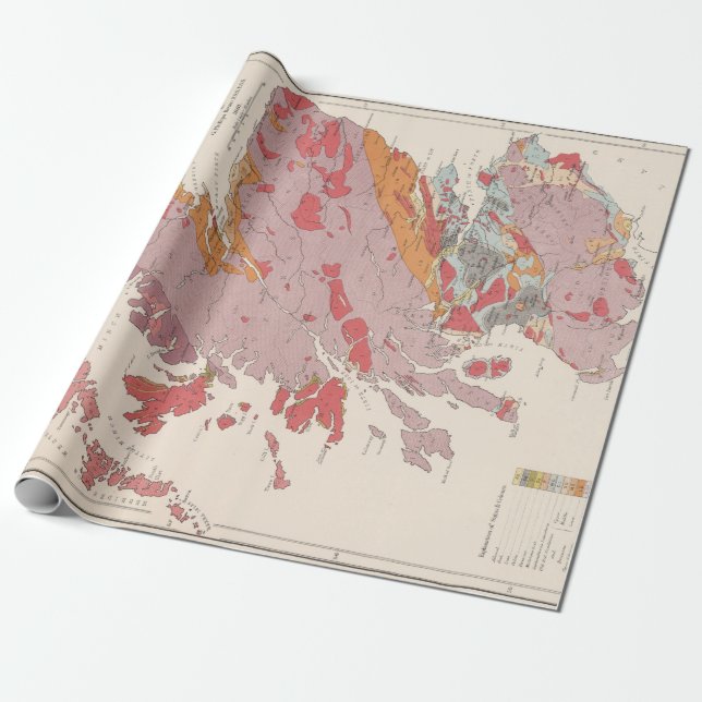 Old Scotland Geology Map (1881)  Geschenkpapier (Ungerollt)