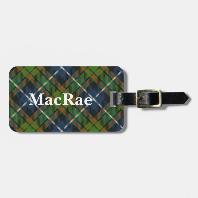 Old Scotsman Clan MacRae Tartan Gepäckanhänger (Vorderseite horizontal)