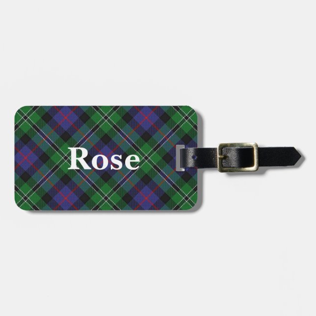 Old Scotsman Clan Rose Tartan Gepäckanhänger (Vorderseite horizontal)