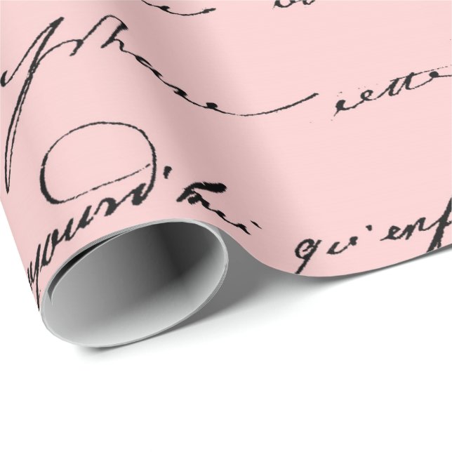 Old Script Paris Mauve Lilac Blush Pink Royal Geschenkpapier (Rolleneckpunkt)