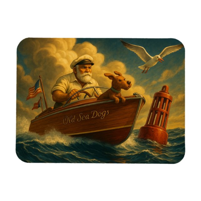 Old Sea Dogs: a sailor and his trusty canine  Magnet (Horizontal)