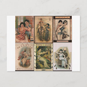 Old Shanghai Poster Women Postkarte