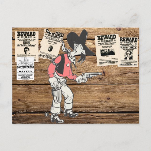 Old Sherrif mit Gezeichnet Gun Postkarte (Vorderseite)