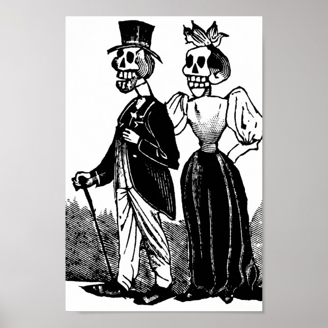 Old Skeleton Couple Circa 1900, Mexiko Poster (Vorne)