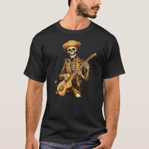 Old Skeleton mit Hut Gitarre spielen für lustige S T-Shirt
