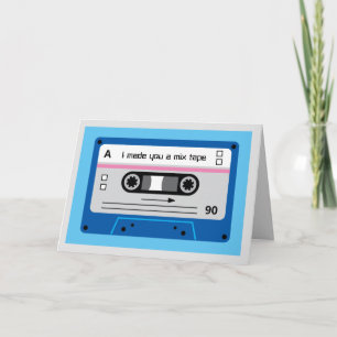Old Skool Dark Blue Kassetten-Mix-Tape Grüße Karte