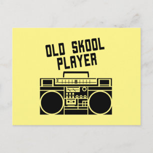 Old Skool Player Retro Stereo Boombox Postkarte