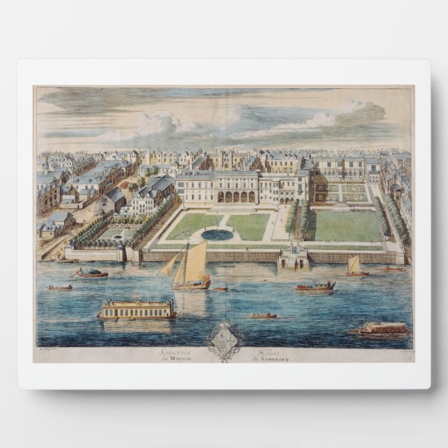 Old Somerset House am Strand, graviert von Jean Fotoplatte (Vorderseite)