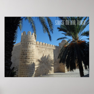Old Sousse Town Medina Street Szene Tunesien Poster