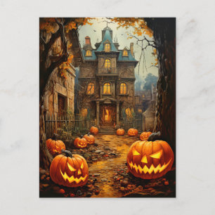 Old Spookoky Spuk House Halloween Postkarte