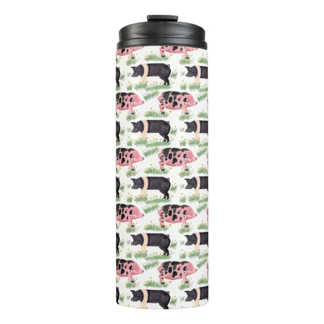 Old Spot Pig Travel Mug - Farm Inspiriert Whimsica Thermosbecher (Vorderseite)