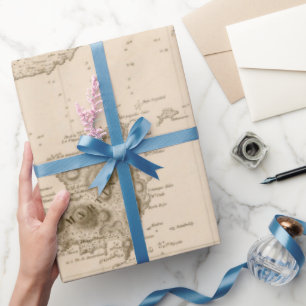 Old St Martins, Anguilla & St Barts Island Karte  Geschenkpapier