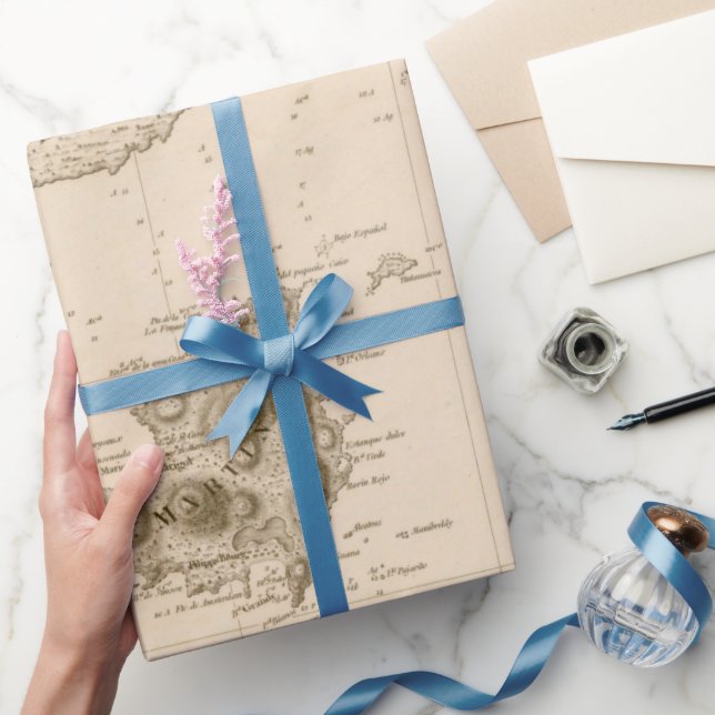 Old St Martins, Anguilla & St Barts Island Karte  Geschenkpapier (Schenken)