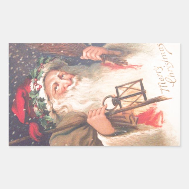 Old St. Nicholas mit Lantern Vintag Sticker (Vorderseite)