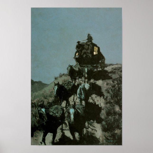 Old Stagecoach der Plains by Remington Print Poster (Vorne)