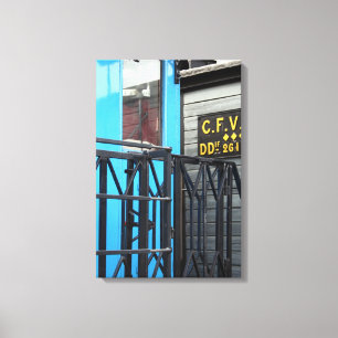 Old Steam Train Le Mastrou Blue Wagon Leinwand