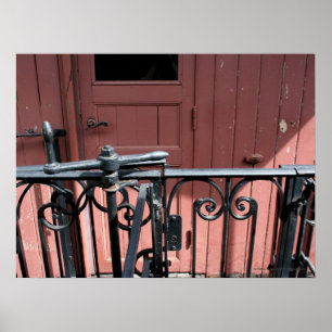 Old Steam Train Le Mastrou Brown Wagenposter Poster