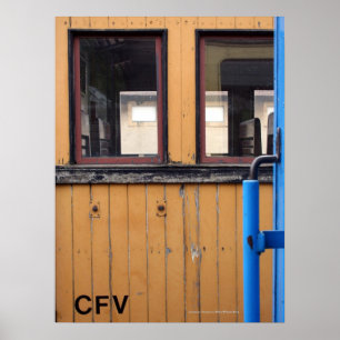 Old Steam Train Le Mastrou Gelbe Wagenposter Poster