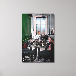 Old Steam Train Le Mastrou Rail yard Leinwand