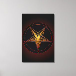 Old Style Baphomet Aflamme 24x36 Museumqualität Leinwanddruck