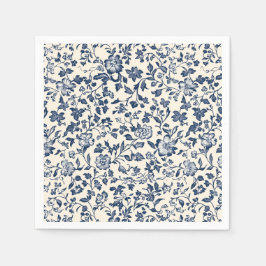 Old Style Delsoftware Blue und creame Floral Napki Serviette