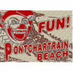 Old Style Pontchartrain Beach Sign Freistehende Fotoskulptur<br><div class="desc">Old Style Pontchartrain Beach Sign</div>