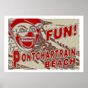 Old Style Pontchartrain Beach Sign Poster