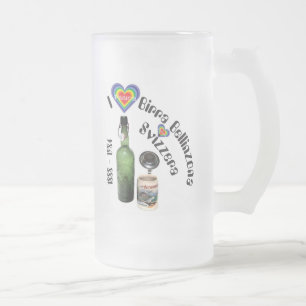 Old swiss Beer Brewerie Mug Mattglas Bierglas