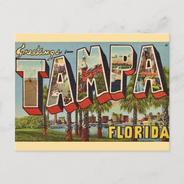 Old Tampa Florida Begrüßung Postkarte (Vorderseite)