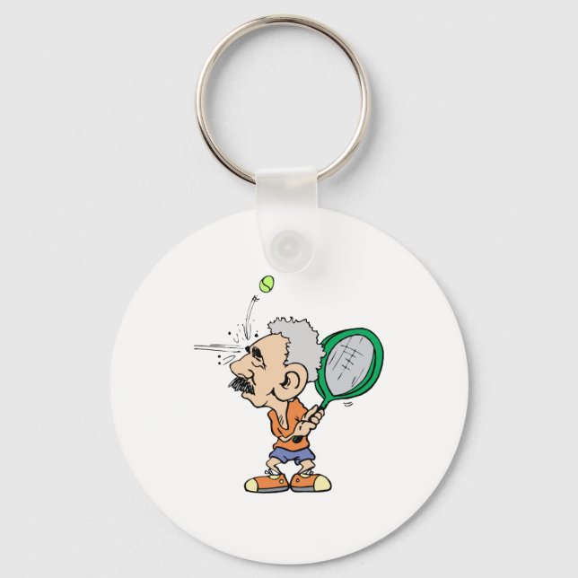 Old Tennis Player Schlüsselanhänger (Vorderseite)