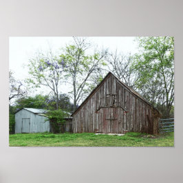 Old Texas Barn und Shed Poster