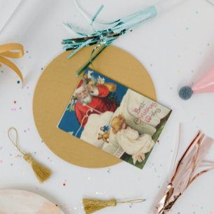 Old Themed Santa Toys Junge Weihnachtssaison Feiertagskarte