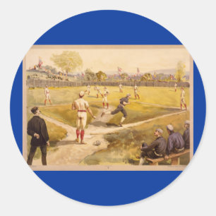 Old Time Base Ball Runder Aufkleber