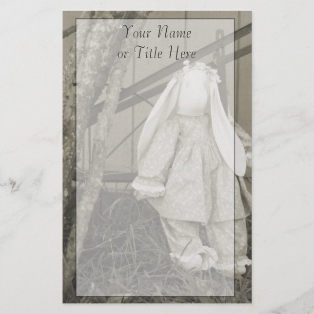 Old Time Bunny Stationery Briefpapier (Vorderseite)